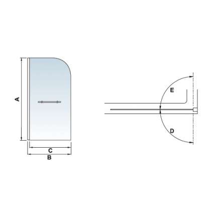 Шторка на ванну RGW SC-02 80х150 прозрачное стекло