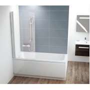 Шторка для ванны Ravak Chrome CVS1-80 L белый+стекло Transparent 7QL40100Z1