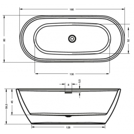 Акриловая ванна Riho Inspire FS 180x80