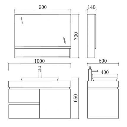 Мебель для ванной Orans BC-6019-1000 белый