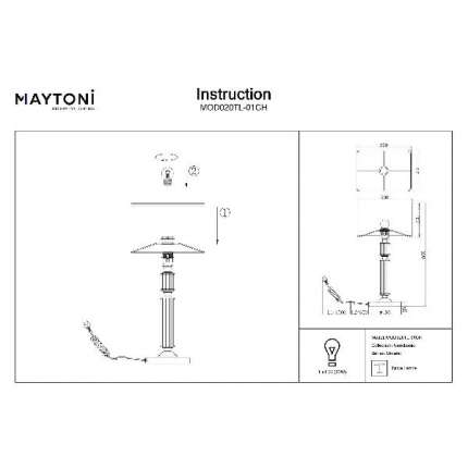 Интерьерная настольная лампа Maytoni Ontario MOD020TL-01CH