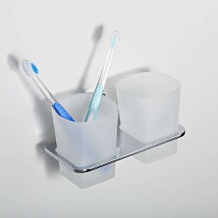 Стакан для зубных щеток WasserKraft Leine K-5028D двойной хром