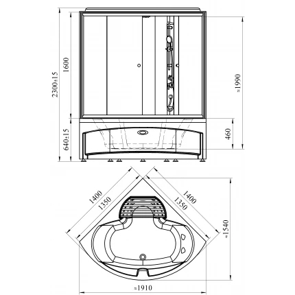 Душевой бокс Радомир Даниэла 140x140 К1