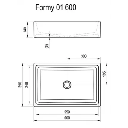 Умывальник Ravak Formy 01 600 D XJL01260000