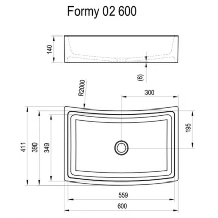 Умывальник Ravak Formy 02 600 D XJM01260000