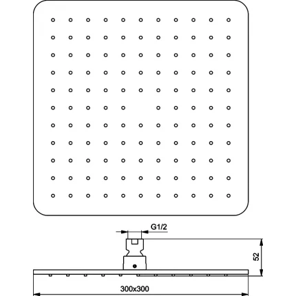 Верхний душ Ideal Standard Idealrain Cube M1 B0025AA 300 мм, хром