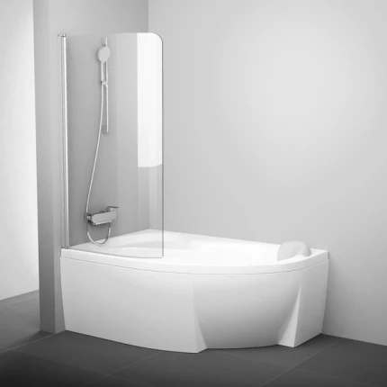 Шторка для ванны Ravak Chrome CVSK1 Rosa 160/170 L белая+транспарент 7QLS0100Y1 