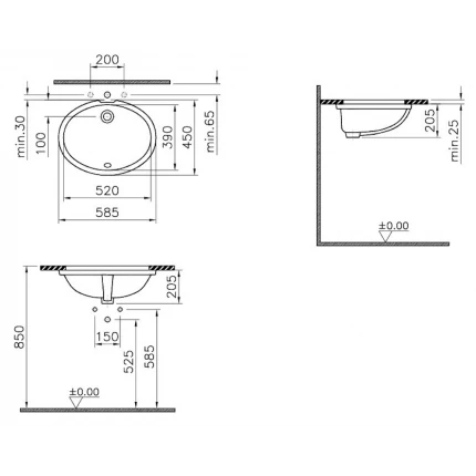 Раковина Vitra Arkitekt 6069B003-0012