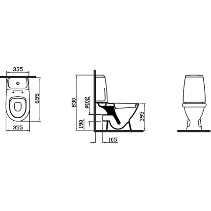 Унитаз напольный VitrA Grand 9763B003-1206 с функцией биде и сиденьем