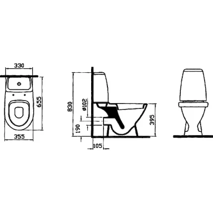 Унитаз напольный VitrA Grand 9763B003-0567 с сиденьем