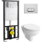 Унитаз подвесной VitrA S20 9004B003-7202 безободковый, с инсталляцией и сиденьем микролифт