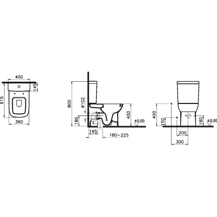 Унитаз напольный VitrA S20 9800B003-7204 с сиденьем микролифт