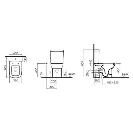 Унитаз напольный VitrA S20 9800B003-7205 с функцией биде и сиденьем микролифт