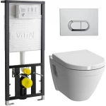 Унитаз подвесной VitrA S50 9003B003-7201 безободковый, с инсталляцией