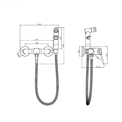 Гигиенический душ со смесителем Lemark LM3818C MINIMA, хром