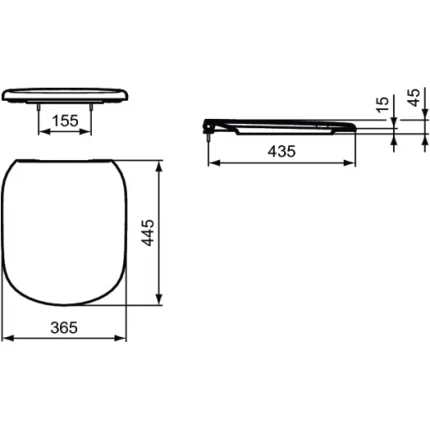 Крышка-сиденье для унитаза Ideal Standard Tesi T352901 с микролифтом