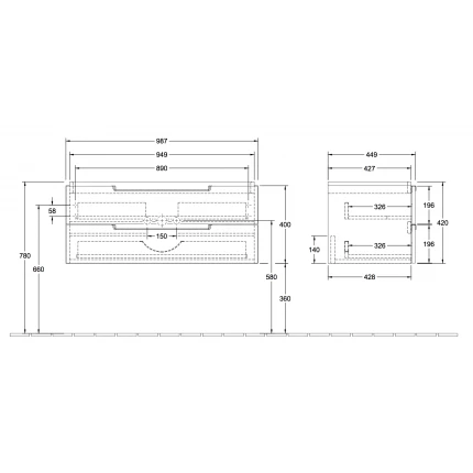 Тумба под раковину Villeroy Boch Subway 2.0 A690 10 FQ