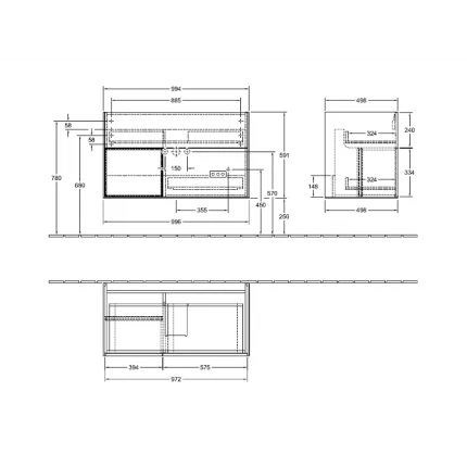 Тумба под раковину Villeroy Boch Finion F030 MT GF