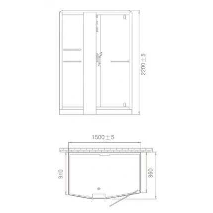 Душевая кабина Orans SR-89102 RS 150x100 с баней, правая, черная